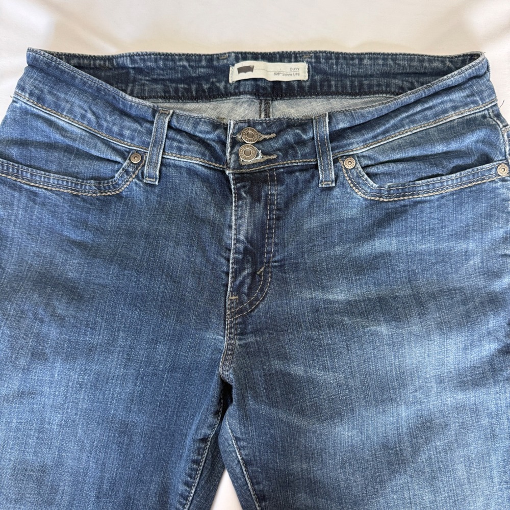 Levis 529 Curvy Skinny Leg Jeans Womens 12M Medium Wash Double Button 31 x 32 - Picture 2 of 11